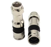Conector de Compresión para Cable Coaxial RG6 de Cuádruple Blindaje, Adaptador Metálico Roscado RG6 Quad para Redes de Banda Ancha CATV