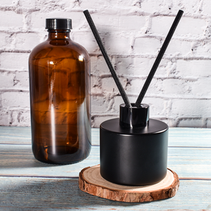 Botol kaca aromaterapi bulat <span class=keywords><strong>1L</strong></span> kustom 1000ml 33oz dengan tutup sekrup Hitam Perak - Product Image 5