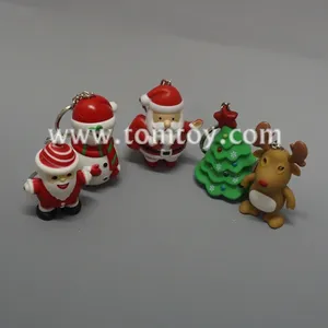 Tomtoy Light Up LED Santa Claus Christmas Tree Snowman Keychain for Christmas