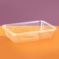 Conteneur alimentaire rectangulaire jetable avec couvercle
