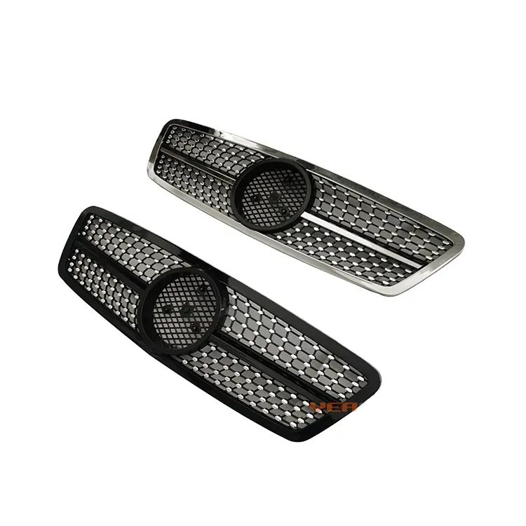 High quality front grille W203 diamond Black chrome style ABS plastic for Mercedes-Benz C CLASS
