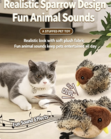 Jouet pour chat incontournable : oiseau volant réaliste en coton, plastique et plumes, avec sons réalistes et couinement, pour jeu de chasse ludique