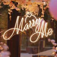 Panneau néon LED acrylique personnalisé « Marry Me » à télécommande, idéal pour les mariages, les fêtes, les bureaux et la décoration de bâtiments commerciaux – Vente Flash