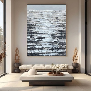 Obra de Arte Creativa Minimalista Abstracta Vertical Grande Hecha a Mano sobre Lienzo, Arte Mural 3D, Regalo para la Inauguración de una Casa - Product Image 6