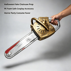 Accessoire de costume d'<span class=keywords><strong>horreur</strong></span> en mousse PE, vente en gros, accessoire de scie à chaîne factice vintage et sanglante pour Halloween, cosplay et déguisement - Product Image 1