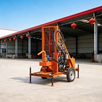 Foreuse hydraulique diesel certifiée CE ISO sur roues pour puits d'eau, machine de forage de puits jusqu'à 150 m de profondeur