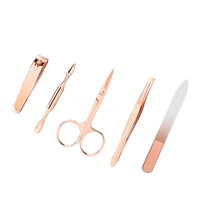 Offre Spéciale – Kit de Manucure Portable de Voyage 5 Pièces en Acier Inoxydable et Verre – Professionnel, Écologique et Durable – Lime à Ongles et Coupe-Ongles