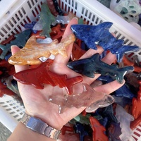 Figurine de requin plate sculptée en matériaux naturels mélangés, en gros, pour la guérison par le Reiki, cristaux de quartz, artisanat animalier pour la décoration