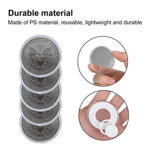 Capsule di monete in plastica addensata Design di apertura a mezzaluna a tenuta <span class=keywords><strong>Fine</strong></span> portamonete rotondo per forniture per la raccolta di monete