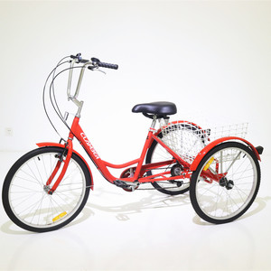Triciclo adulto a buon mercato triciclo a tre ruote bicicletta triciclo adulto trike da 24 pollici con cestello posteriore per carico - Product Image 5