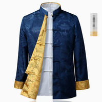 Chemise de dragon chinois pour hommes, manteaux de Kung Fu, costume traditionnel chinois du Nouvel An chinois, vêtements traditionnels chinois pour hommes, vestes Hanfu pour hommes