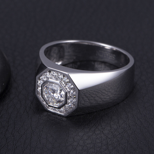 Anillo de Hombre de Oro de 10K con Moissanita de Corte Hexagonal, Joyería Personalizada - Product Image 2