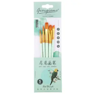 Serie Giorgione Canto degli Uccelli, 5 Pennelli da Pittura con Setole in Nylon e Manico in Legno - Product Image 1