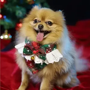 Giáng sinh vật nuôi cổ áo Tie mèo cổ áo con chó tam giác chiếc khăn Dây chuyền lễ hội con chó con dễ thương Khăn Quàng Cổ Phụ Kiện vật nuôi