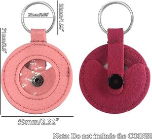 Khuyến Mại Tùy Chỉnh Logo Kim Loại Tự Vệ Không Khí Tag Tracker Trường Hợp Vải Cảm Thấy Da Vòng Xe Tường Key Coin Chủ Keychain - Product Image 2