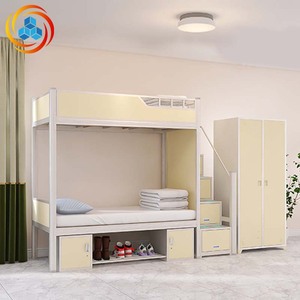 <span class=keywords><strong>Lit</strong></span> superposé en fer YiCun pour adultes, design moderne et simple, avec armoire, <span class=keywords><strong>bureau</strong></span> et casier, idéal pour appartement d'étudiant ou dortoir - Product Image 4