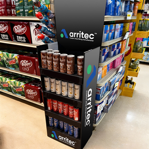 Exhibidor de Bebidas de 3 Niveles Personalizado para Tiendas, Exhibidor de Refrescos de Metal con Logotipo - Product Image 4
