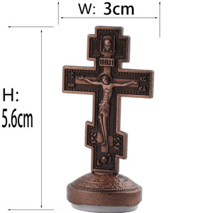 KOMI, crucifijo de pie, Cruz, decoración de Mesa para el hogar y la Oficina, artesanías de Cruz de Jesús de Metal Vintage para regalos religiosos - Product Image 5