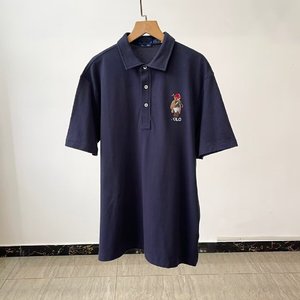 <span class=keywords><strong>Polo</strong></span> à manches courtes pour homme avec un motif d'ours brodé délicat sur la poitrine, style business-casual printemps-été - Product Image 4