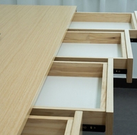 Escritorio Moderno Ergonómico en Forma de L, Suspendido, de Acrílico y Madera Sólida, Convertible y Extensible, con Cajón para Archivos, para Oficina en Casa