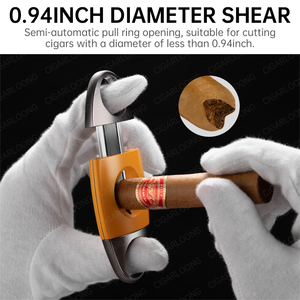 CISEAUX À CIGARES PORTABLES CIGARLOONG, CISEAUX À CIGARES DE POCKET CUBAINS, DOUBLE TRANCHE, ALLIAGE DE ZINC, ACIER INOXYDABLE, FORME EN V, LOGO PERSONNALISÉ, BOÎTE CADEAU - Product Image 3