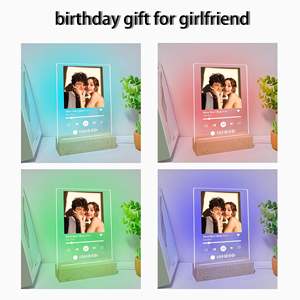 Placa Acrílica Personalizada con <span class=keywords><strong>Foto</strong></span> y Código de Canción, Álbum de Fotos de Boda, Soporte Acrílico para Fotos, Placa Musical con Base LED para Aniversario - Product Image 6