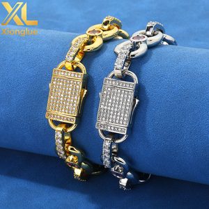 Factory Custom Hip Hop 12mm Fine Luxury Jewelry Pink Moissanite <b>Bracelets</b> Women Men 925 Sterling Silver Chain Link <b>Bracelets</b> - Product Image 5