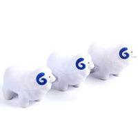 Balle anti-stress souple en forme de mouton blanc, jouets anti-stress en mousse PU, jouets anti-stress en forme d'animaux, logo personnalisé pour cadeaux promotionnels