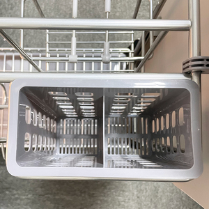 Modern 2-Tier Pull-Out Sliding Shelf Under Organizer & Storage Seasoning <b>Basket</b> - Product Image 5