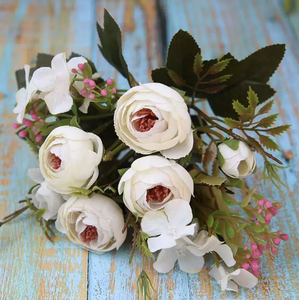 LA100 в европейском стиле ручной работы искусственный шелк пион маленькая ручка высокое качество свадебное украшение букет для дома, обратно в школу - Product Image 5