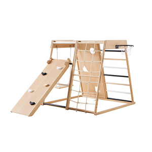 Frame Climbing 2022 Multifunction Activity Climb Frame Net Beech Wooden Climbing Frame Outdoor Indoor For Children