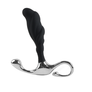 سيليكون مقاوم للماء للرجال والمثليون جنسيا الذكور G-Spot سدادة المؤخرة الشرجية مع سبائك الزنك ألعاب جنسية بمقبض معدني - Product Image 2