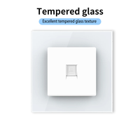 Enchufe de Pared de Vidrio Templado Tipo 153 LangYeao con Combinación USB Tipo-C, 16A+TV+RJ45+RJ11, Placa de Pared Negra, Blanca y Gris