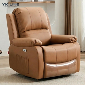 Sillón Reclinable Eléctrico de Diseño Moderno y Calidad, con Respaldo Ajustable de Cuero, para Sala de Estar, Sofá Reclinable Eléctrico - Product Image 1