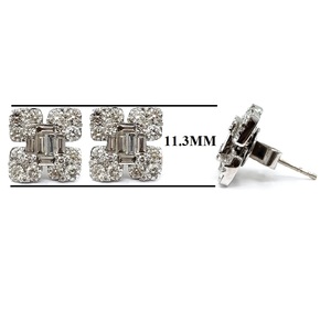 Hong Kong expédition rapide bijoux fins Design à la mode 18k solide or blanc réel VS SI diamant luxe boucles d'oreilles personnalisées pour les femmes - Product Image 2
