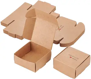 Creative Kraft Paper Box Custom Square Mini Printing Folding Packaging Box Gift Wedding Birthday Party Snacks Gifts