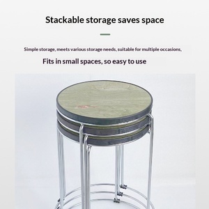 Tabouret empilable moderne en acier épaissi pour <span class=keywords><strong>restaurant</strong></span>, cantine, salle à manger et rangement domestique - Product Image 3