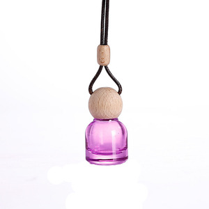 Flacon de parfum pour voiture en verre rond de 6 ml, bouchon à couronne, scellé, vide, diffuseur de parfum pour voiture suspendu - Product Image 1