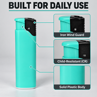 Briquet jetable en plastique uni avec sécurité enfant et impression personnalisée pour cadeaux promotionnels en magasin et événements