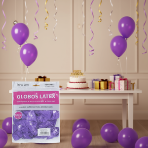 Globos de Látex Party Love de 50 cm, Color Morado Cromado, para Fiestas y Decoraciones de Cumpleaños - Product Image 2