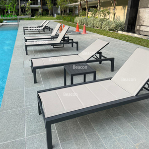 Hôtel balcon lit de soleil mobilier d'extérieur Patio Chaise longue lit en aluminium transat plage chaises longues pour piscine - Product Image 3
