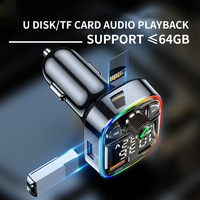 Transmisor FM para Auto con Cargador Rápido 5.0, Doble USB QC3.0, Reproductor MP3, Llamadas Manos Libres, Pantalla de Voltaje, TF, USB