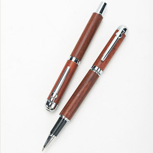 Stylos à pointe roulante en laiton en métal en vrac classique haut de gamme stylos à bille en bois à baril en bois tactile nouveauté Design 0.5mm écriture - Product Image 3