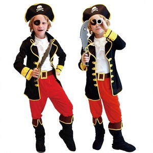 Costume de cosplay pour enfants Captain <span class=keywords><strong>Jack</strong></span> Sparrow en tissu tricoté Pirates <span class=keywords><strong>des</strong></span> Caraïbes pour Halloween, fête à thème, jeu de rôle - Product Image 4