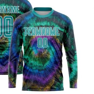 Nueva Camiseta de Fútbol de Manga Larga Premium Sublimada con Efecto Tie Dye, Camiseta de Entrenamiento de Fútbol Transpirable de Secado Rápido para Hombre - Product Image 2