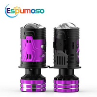 Mini projecteur LED Bi-LED Espumoso H4, phare LED pour voiture, haute puissance, refroidissement par ventilateur, lampe de phare de voiture pour la rénovation de véhicules, OEM ODM