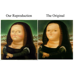Dipinto a Olio Fatto a Mano Stile <span class=keywords><strong>Botero</strong></span>, Parodia della Monna Lisa, Ritratto di Donna Curvy e Formosa su Tela, Decorazione Murale per Soggiorno - Product Image 2