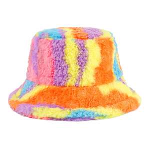 Wholesale <b>Women</b> Furry <b>Hats</b> Thickening Fisherman Winter <b>Fur</b> Bucket <b>Hats</b> for <b>Women</b> - Product Image 5