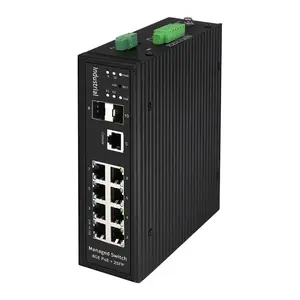 IEEE802.3 af/at Industrial Grade Full Gigabit Managed 8*10/100/1000 Poe+2G SFP L2 Management 8 Ports Gigabit poe switch