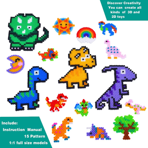 Ensemble de jouets éducatifs faits à la main bricolage artisanat fusible Perler perles Kit fabricant direct <span class=keywords><strong>en</strong></span> gros 9000 pièces <span class=keywords><strong>dinosaure</strong></span> perles à <span class=keywords><strong>repasser</strong></span> - Product Image 4